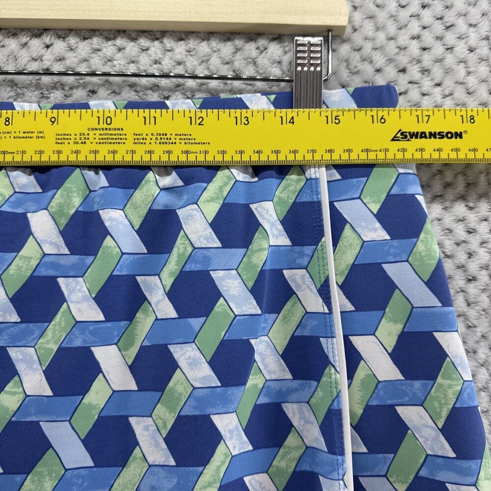 J McLaughlin Sport Skirt Skort Women L Blue Print Faux Wrap Pocket Shorts Tennis - Picture 6 of 9